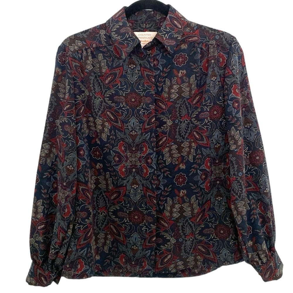 Country Sophisticated by Pendleton Vintage 70’s Long-sleeved Paisley Blouse